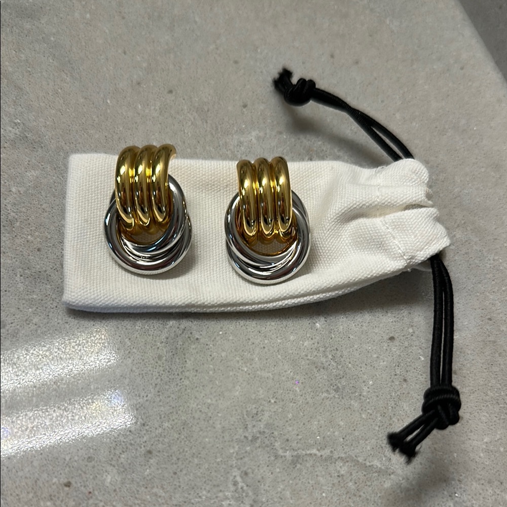 Gold and Silver Hoop Earrings